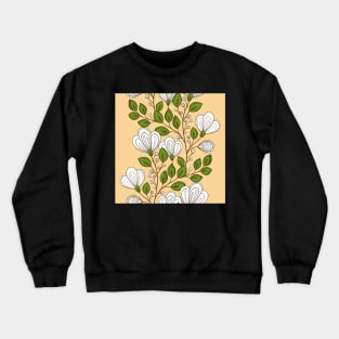 Colored Striped Pattern with Vintage Floral Motifs Crewneck Sweatshirt